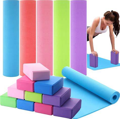 yoga mat and block