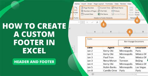 you can create a custom footer in excel