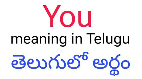 you did it meaning in telugu