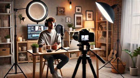 Seorang Youtuber sedang merekam video untuk vlognya