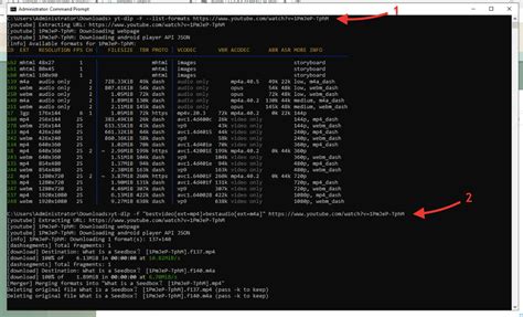 yt-dlp terminal screenshot