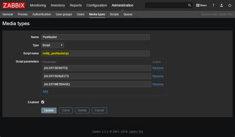 zabbix media type python script