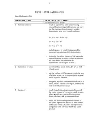 zimsec a level additional mathematics syllabus