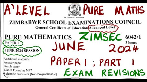 zimsec a level mathematics syllabus 2024 term