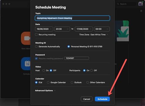 zoom schedule